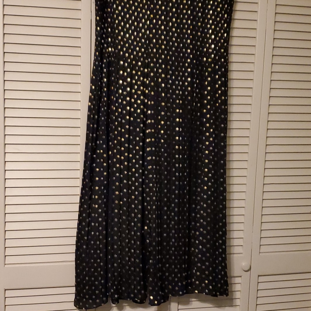 NWOT Melissa Paige Black/Gold Dot Pants